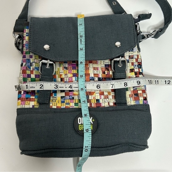 Onyx + Green Cross Weave Magazine Print Crossbody Bag - Picture 12 of 12